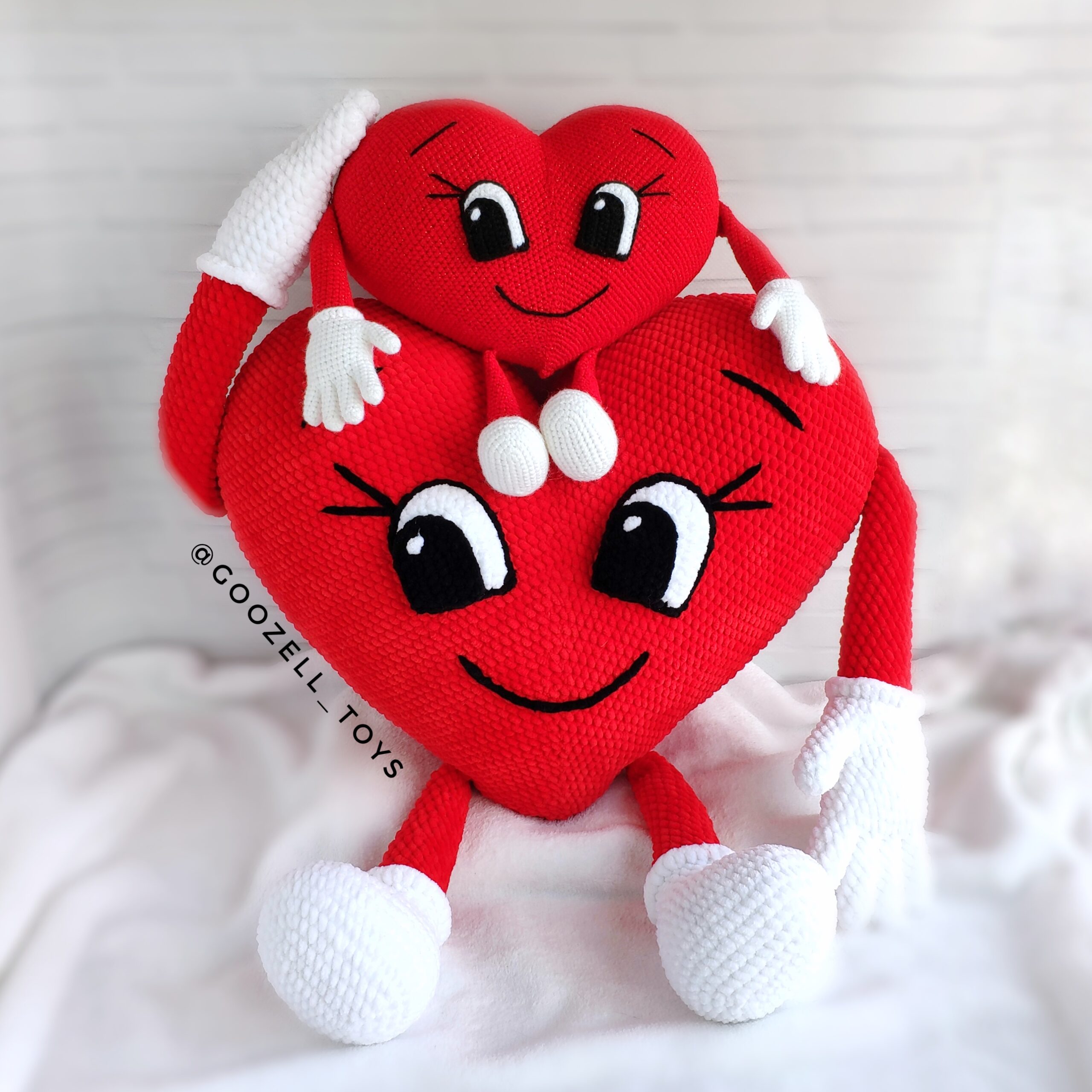 Crochet Leggy Heart Plushie | Handmade Heart Stuffed Animal
