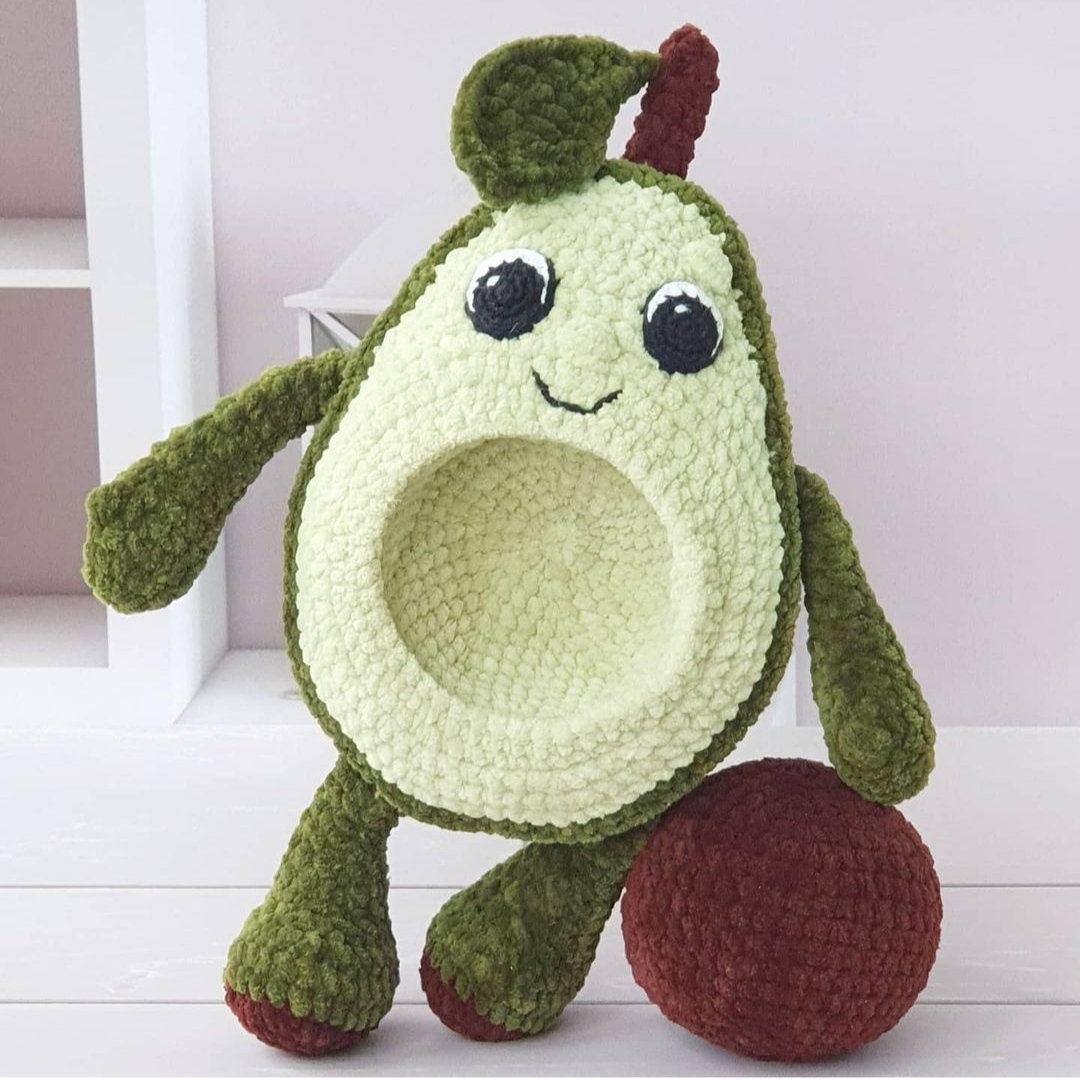 Avocado Scrubber. DIY crochet package, make your avocado