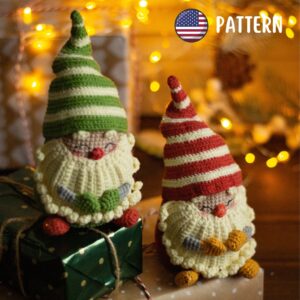 Scandinavian gnome crochet pattern amigurumi, Christmas toy pattern