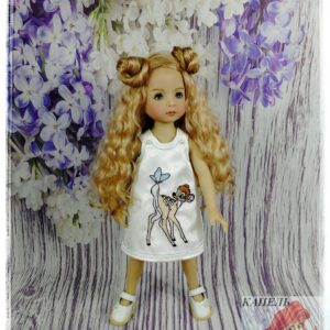 Embroidered dress for doll Dianna Effner Little Darling "BAMBI 1" (For Doll Size: 13 inch)