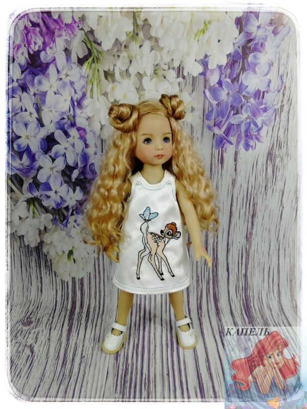 Embroidered dress for doll Dianna Effner Little Darling "BAMBI 1" (For Doll Size: 13 inch)