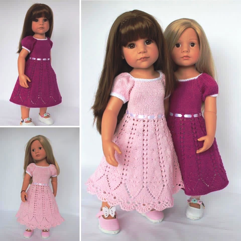 PDF Knitting pattern Bella Dress for 19 inch dolls 1 PDF Knitting Pattern