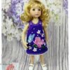 Embroidered dress for doll Dianna Effner Little Darling " PION WITH BUTTERFLIES" (For Doll Size: 13 inch)