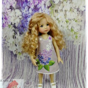Embroidered dress for doll Dianna Effner Little Darling "LILAC" (For Doll Size: 13 inch)