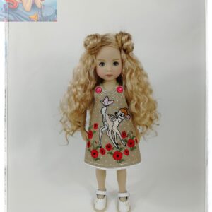 Embroidered dress for doll Dianna Effner Little Darling "BAMBI 2" (For Doll Size: 13 inch)