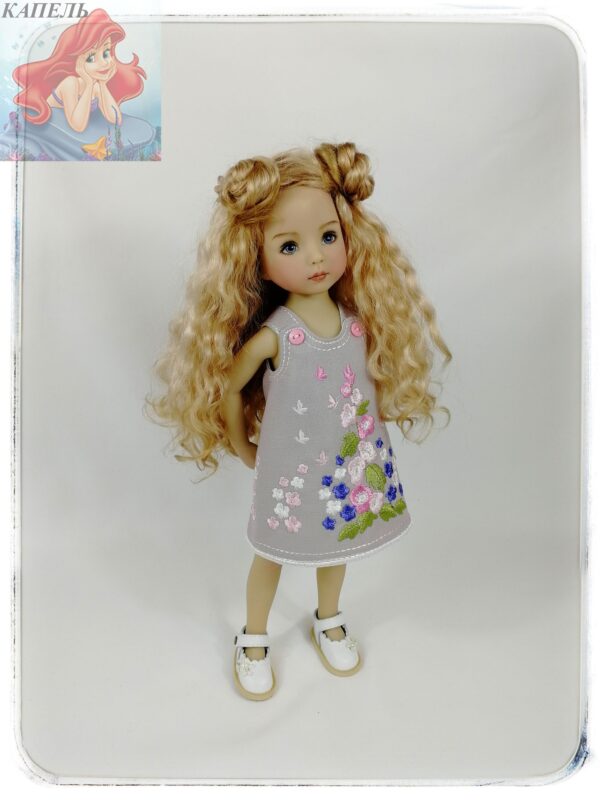 Embroidered dress for doll Dianna Effner Little Darling "MALLOW 2" (For D