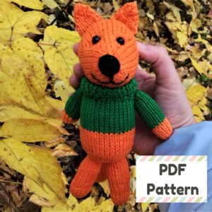 Knit fox pattern, Fox knitting pattern baby, Knitting pattern fox toy