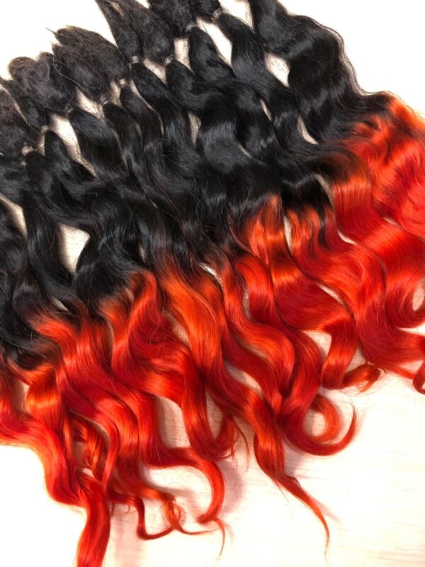 Doll hair ombre black red