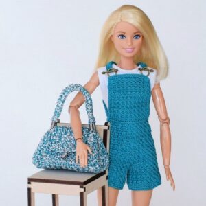 Crochet Barbie doll overalls easy pattern