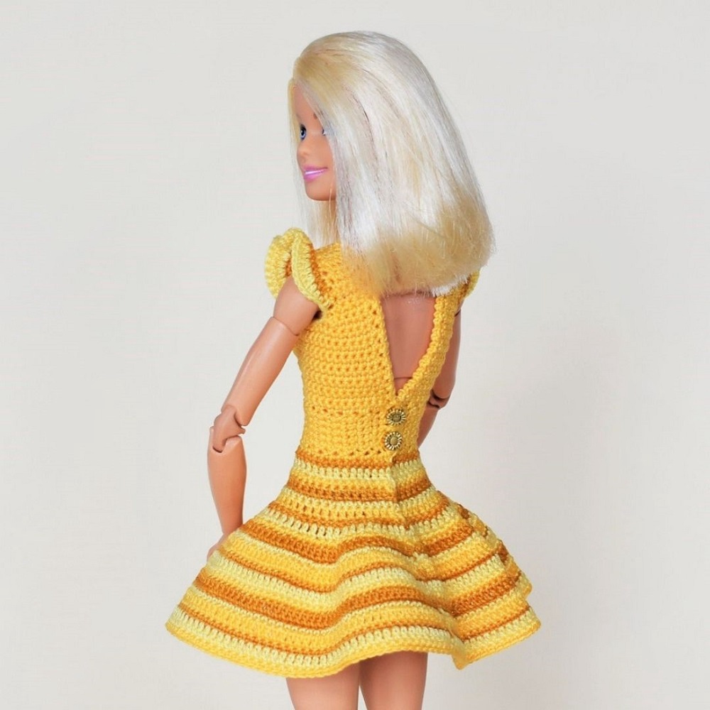 crochet barbie doll dress easy pattern for beginners