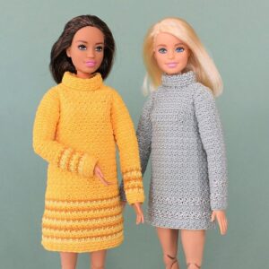 Crochet Barbie doll dress sweater pattern