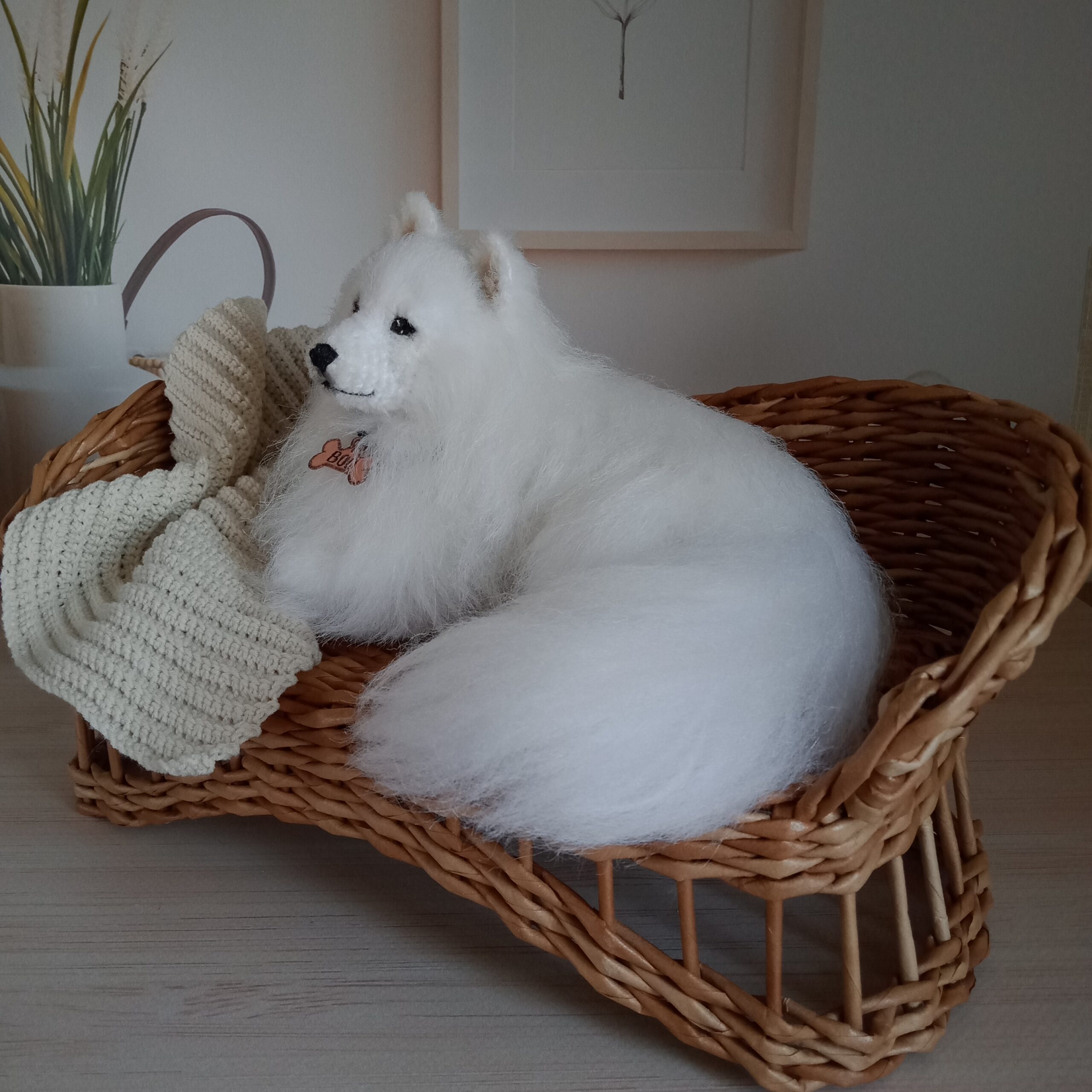 Made to order Miniature realistic crochet Samoyed - DailyDoll Shop