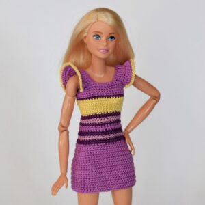 Crochet Barbie doll dress pattern