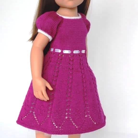 PDF Knitting pattern Bella Dress for 19 inch dolls 2 PDF Knitting Pattern