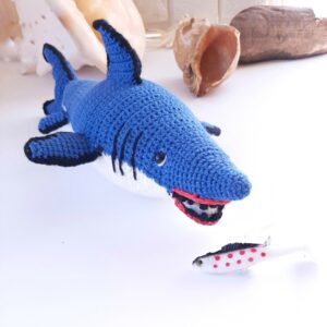 Super Mommy shark Crocheted Shark PDF Amigurumi shark pattern