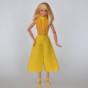 Crochet Barbie doll overalls easy pattern