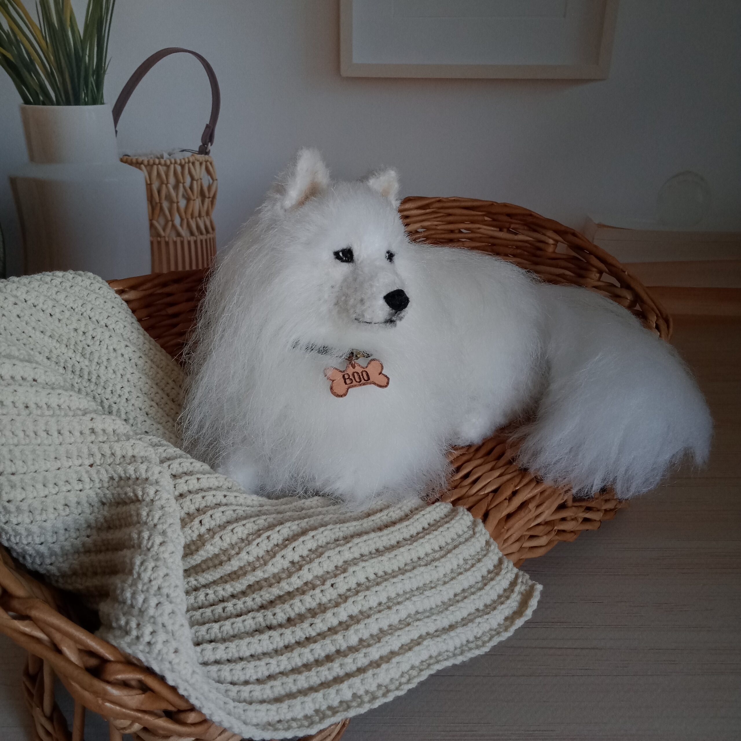 Made to order Miniature realistic crochet Samoyed - DailyDoll Shop