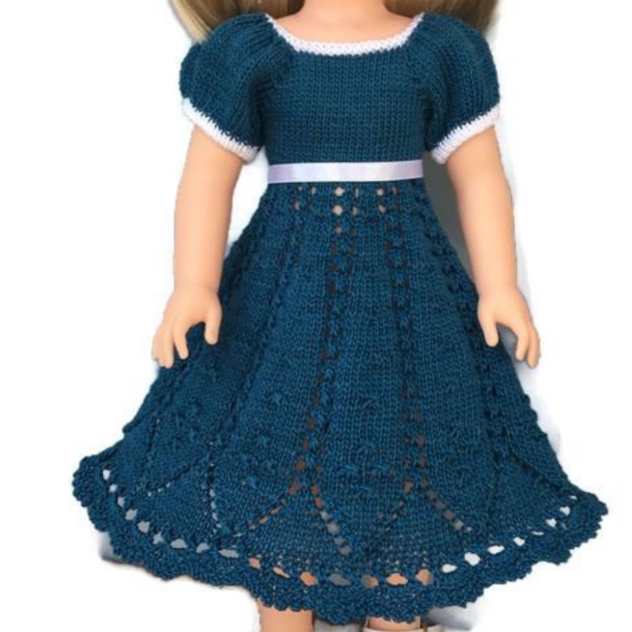 PDF Knitting pattern Bella Dress for 14-15" dolls 4 PDF Knitting Pattern