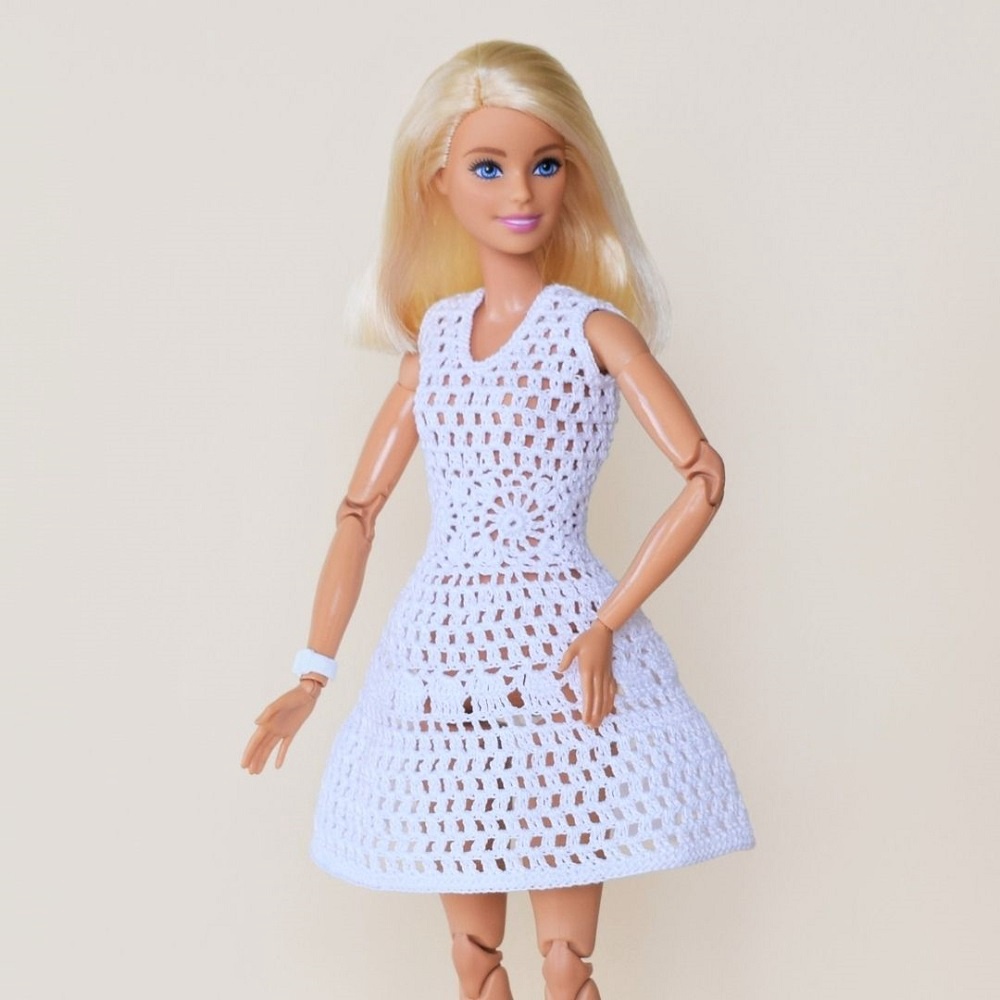 How to Make Crochet Party Dress For Barbie Dolls - Top With