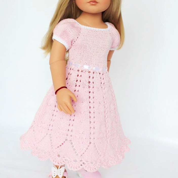 PDF Knitting pattern Bella Dress for 19 inch dolls 3 PDF Knitting Pattern