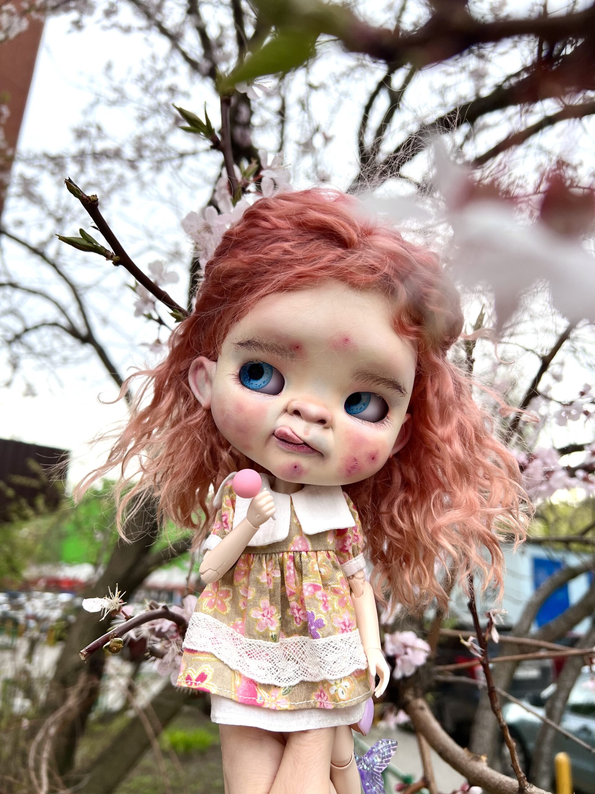 Blythe doll custom funny sculpture face. Sakura Blythe Obitsu body -  DailyDoll Shop