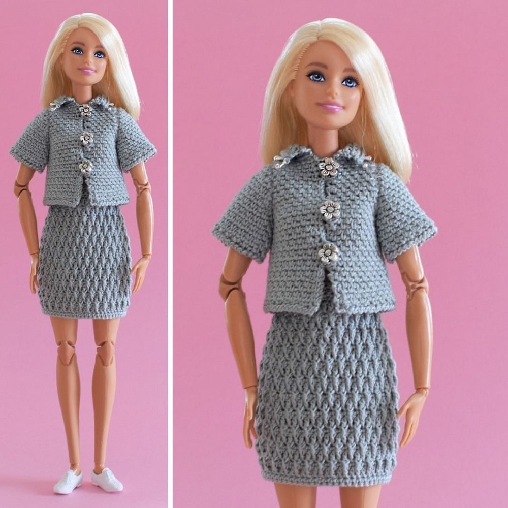 Vestido em crochê para Barbie Curvy 