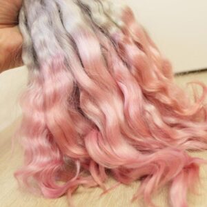 Doll hair ombre silver pearl pink