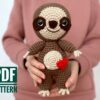 sloth crochet pattern amigurumi Fionadolls
