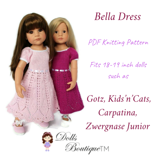 Bella Dress for Gotz Dolls PDF Knitting Pattern