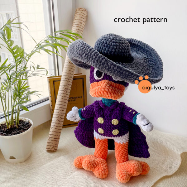 Crochet Darkwing Duck pattern scaled