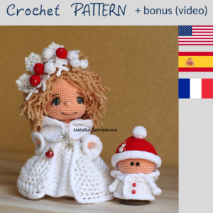 Crochet pattern snow maiden, doll, snow queen, amigurumi, pdf