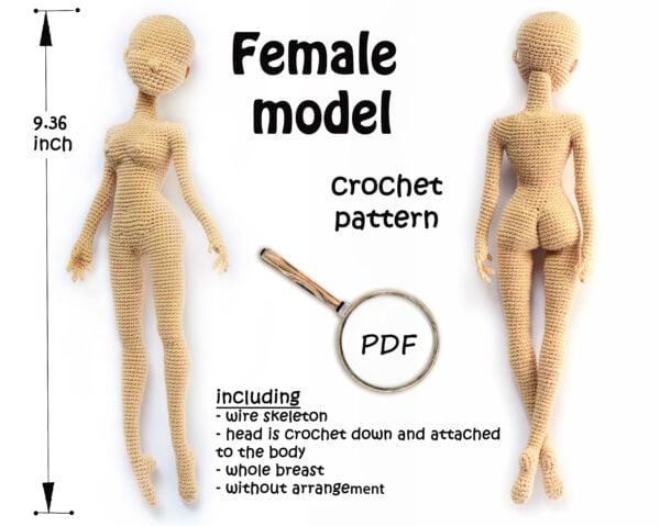 Crochet doll girl PATTERN scaled
