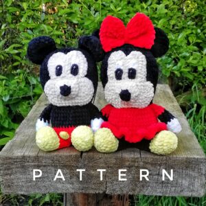 Crochet amigurumi Mickey and Minnie pattern