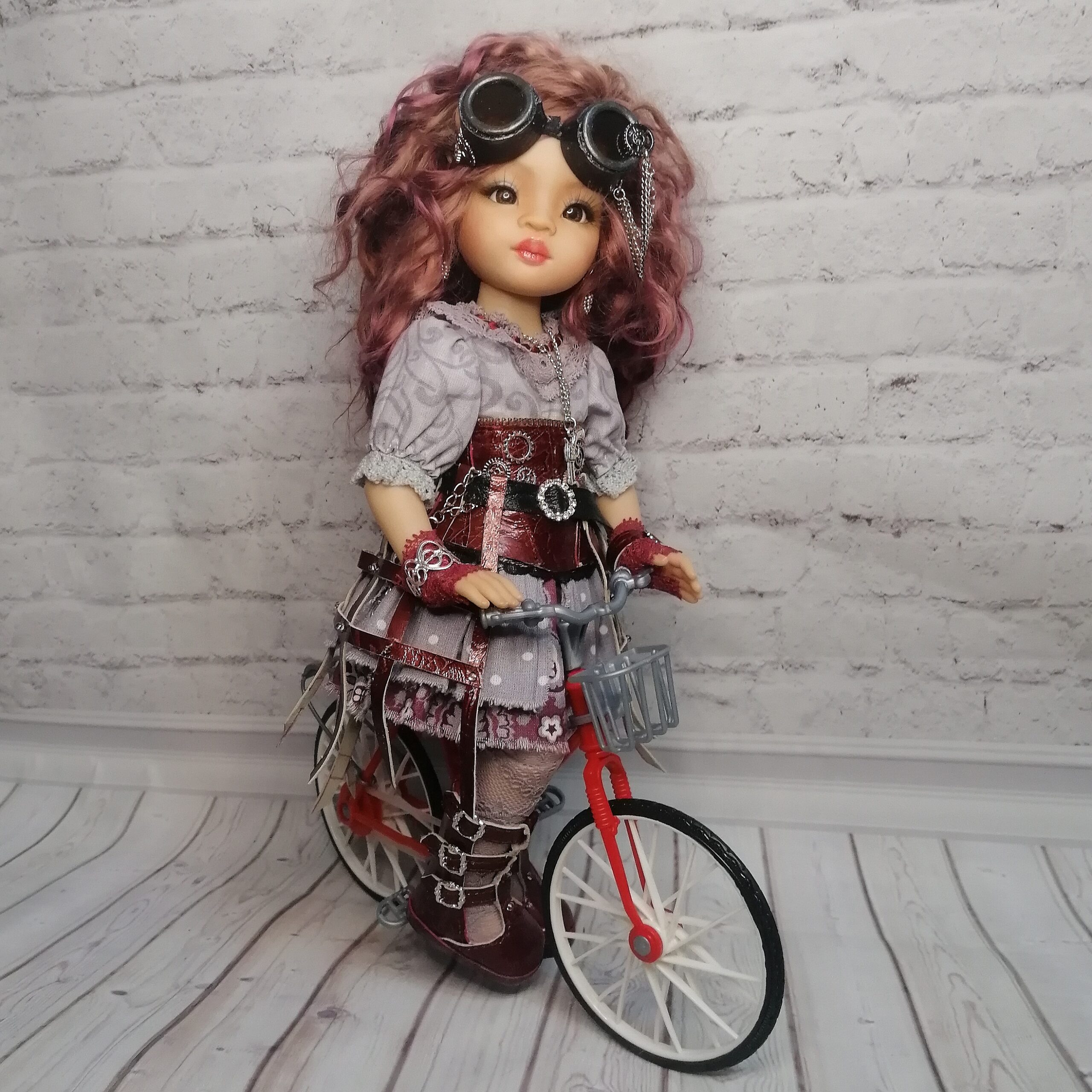 Sold! Paola Reina OOAK Doll Solange Steampunk Princess on Bicycle