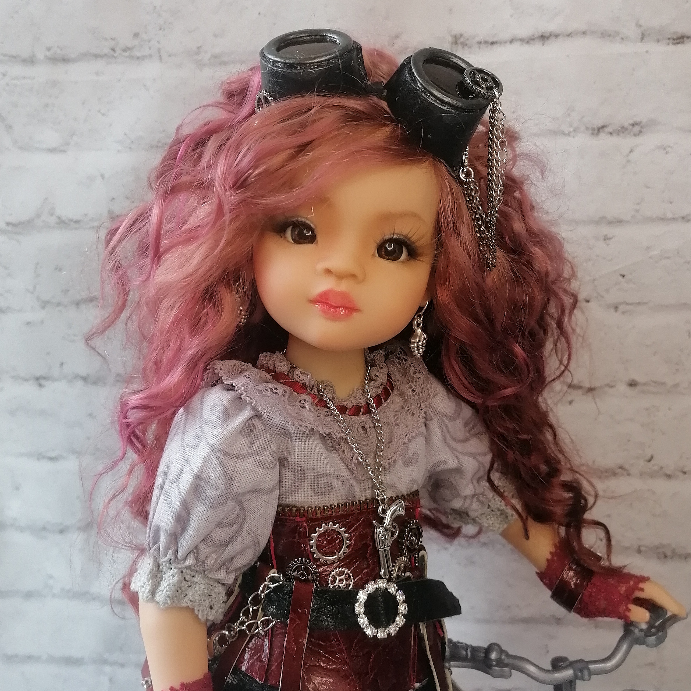 OOAK doll Phicen 1/6, Pamela. Complete set in steampunk style