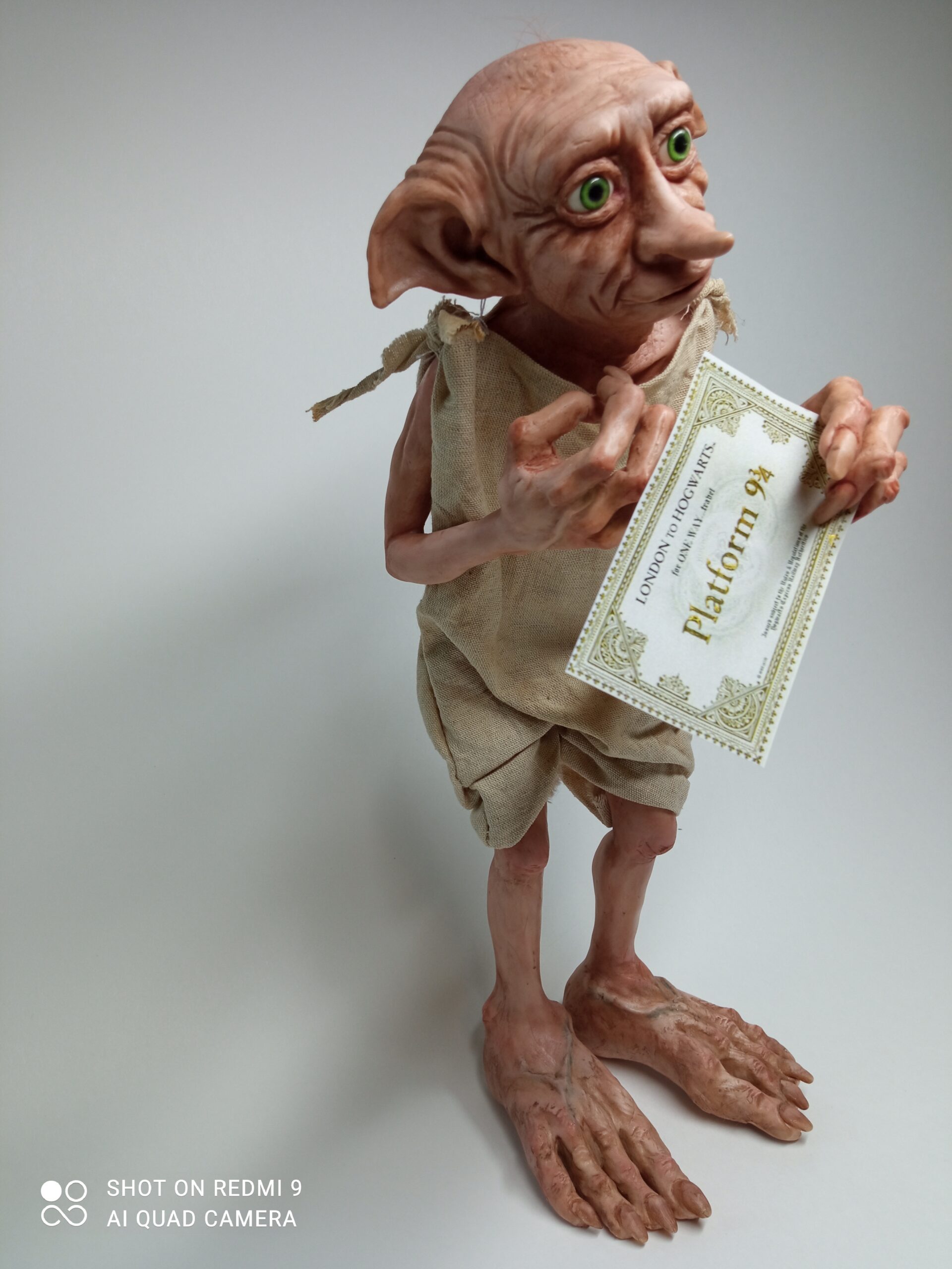 Dobby the elf is free! Polymer clay doll, a wonderful gift,4