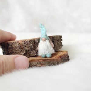 exclusive miniature knitted Scandinavian gnome brings good luck