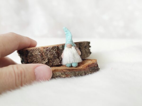 exclusive miniature knitted Scandinavian gnome brings good luck