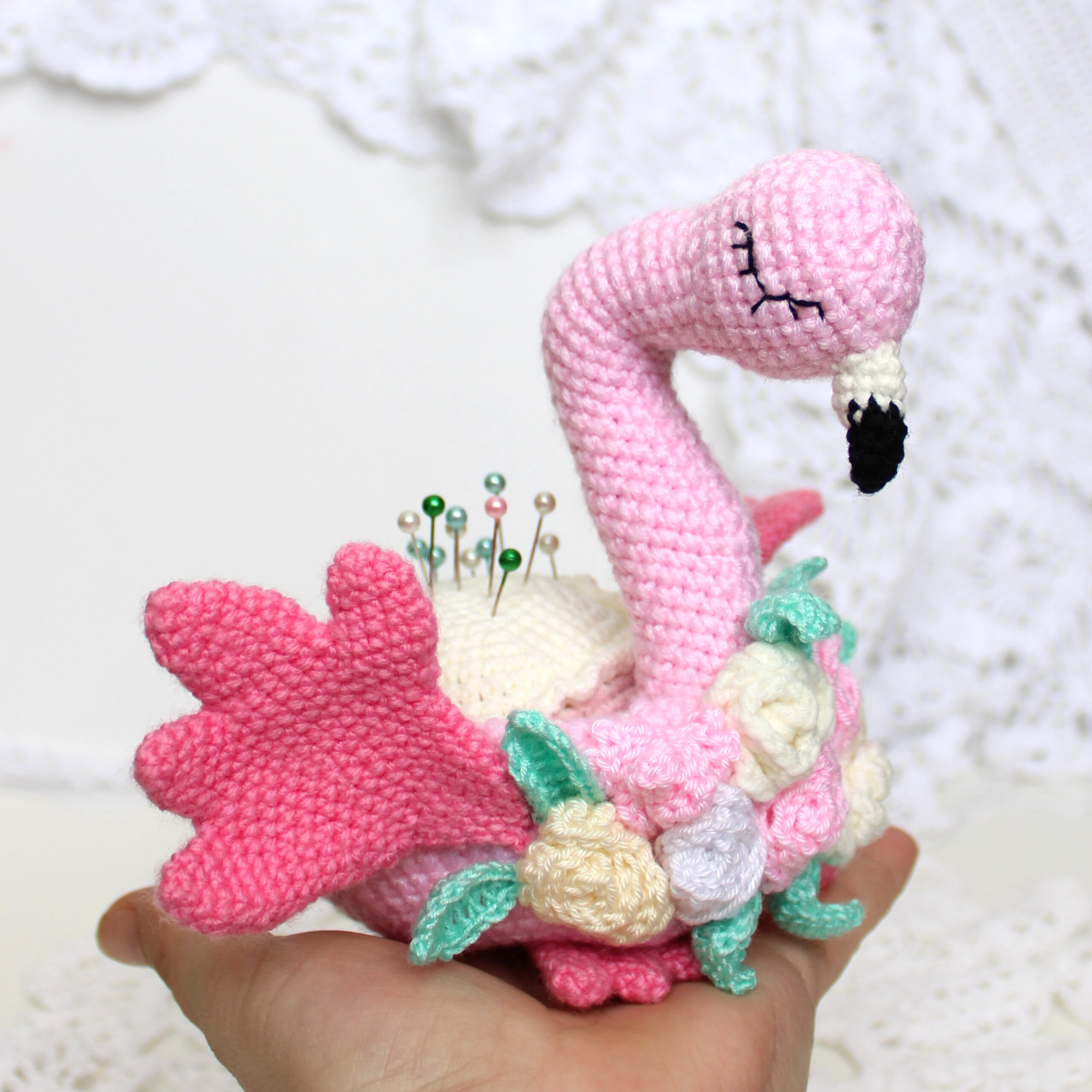 Pin cushion pattern pdf Flamingo crochet gift for grandma