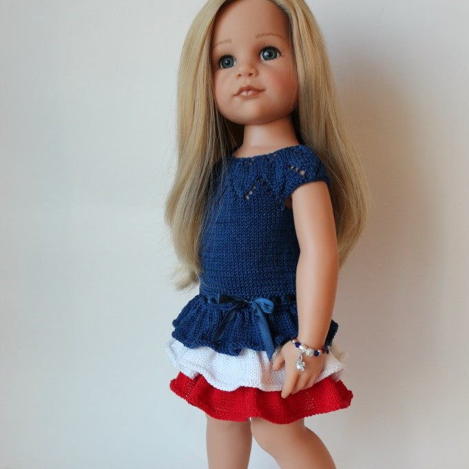 PDF Knitting Pattern Angelina Dress for 18-19 inch dolls 2 PDF Knitting Pattern