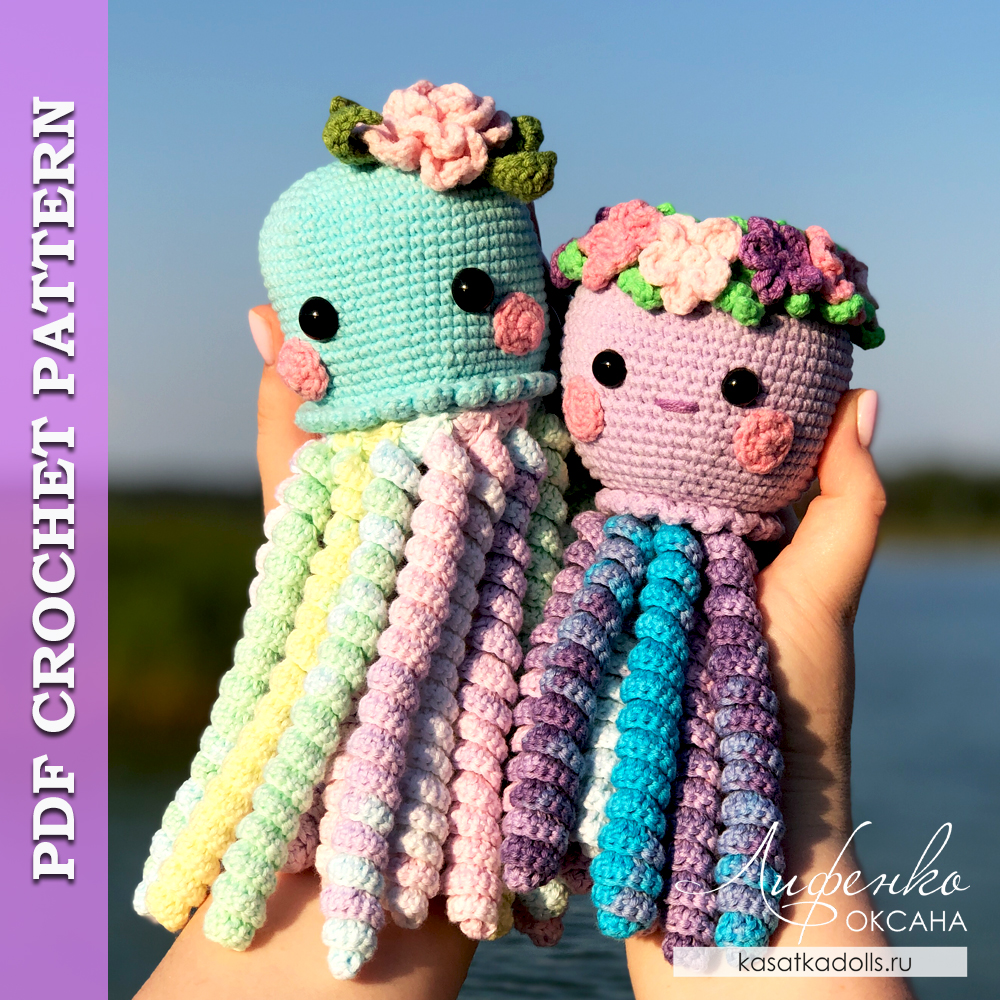 Jellyfish Octopus Crochet Plush pattern by Michael Hon