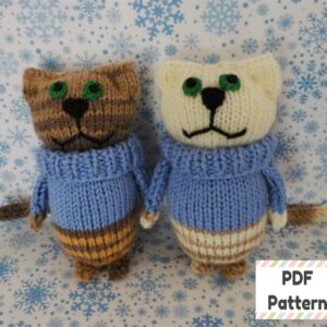 Cat knitting pattern, Knit cat pattern, Kitten knitting pattern