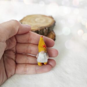 Cute new miniature knitted Scandinavian gnome brings good luck