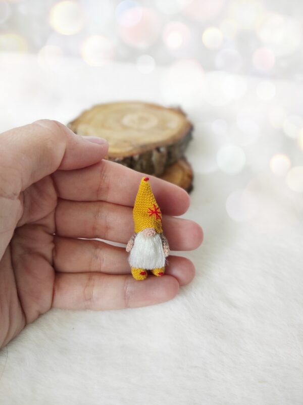 Cute new miniature knitted Scandinavian gnome brings good luck