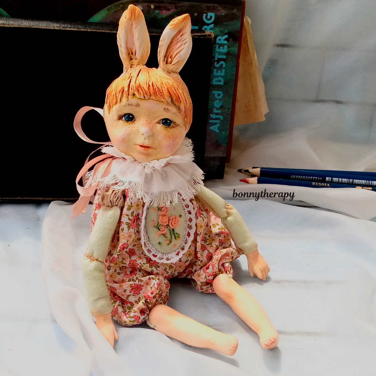 Doll bunny girl, small art doll 15.5 cm ( 5.9 inch). 3 doll bunny girl 1