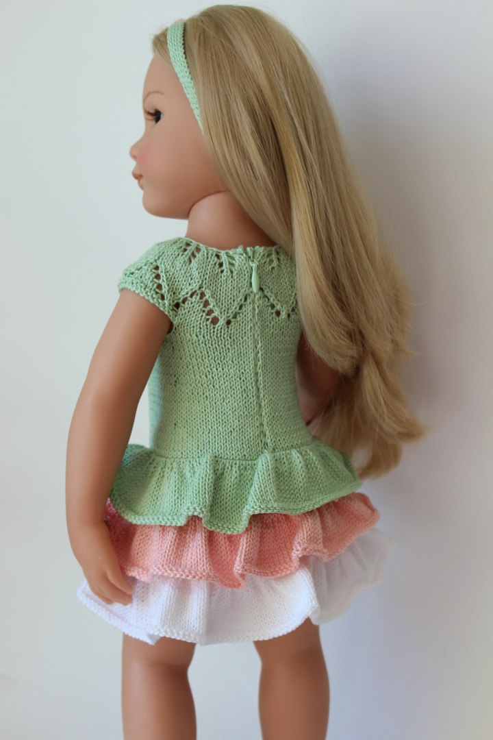 PDF Knitting Pattern Angelina Dress for 18-19 inch dolls 3 PDF Knitting Pattern