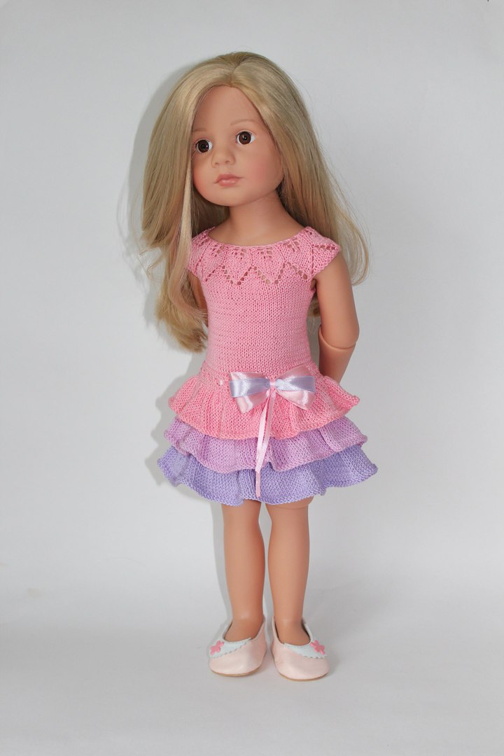 PDF Knitting Pattern Angelina Dress for 18-19 inch dolls 4 PDF Knitting Pattern