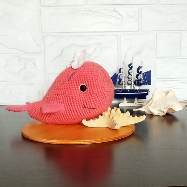 Small whale. Handmade stuffed animal. Children room idea. Whale.