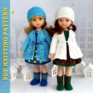 pdf knitting pattern for paola reina dolls dress cardigan