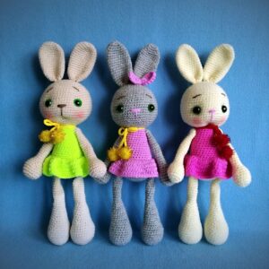 软兔子35厘米钩编儿童'的玩具女孩兔